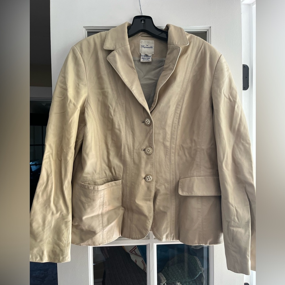 Faconnable Light Tan Lambskin Blazer